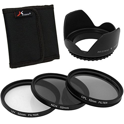 XCSOURCE   UV CPL Filtre ND4   parasoleil 52mm Pour Nikon D7100 D7000 D5200 D5100 D5000 D3200 D3100 D3000 D90 D80 D70 D60 D50 D40 D300 Canon EOS 5D Mark 5D2 5D3 6D 7D 70D 60D 700D 650D 1100D 1000D 600D 50D 550D 500D 40D 30D 350D 400D 450D 30D 10D 100D Rebel XS XSi T5i T4i T3i T2i T1i T4 T3   Toute cam  ra avec filetage de l objectif de 52mm  Assurez-vous que le diam  tre de l objectif de votre appareil photo est de 52mm  LF281