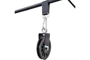 Taeku Bloque de Polea, Silenciosa Rueda de Tracción Polea de Cable Tendedero Poleas con Correa de Oscilación Mosquetón (11CM)