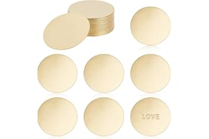 AHANDMAKER Runde Messingplatte Goldprägerohlinge Kupferkreis Scheiben Stanzetikettenrohlinge Zum Gravieren von Ketten