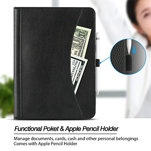 SPARIN Neu Apple ipad pro10.5 Hülle,Ultra Slim Leder Tasche Hülle Etui Schutzhülle Für ipad pro10.5 Case Cover Holder(Schwarz, Ultra Dünn) - 5