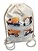 Produktbild Kinder Baumwolle Turnbeutel für Jungen Jungs | beidseitig mit 4 Fahrzeugen, Bagger bedruckt | für Kindergarten, Krippe, Reise, Sport | geeignet als Rucksack, Spieltasche, Sportbeutel - von HECKBO