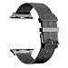 Produktbild JLNB SLOOG kompatibel zum Apple Sehen Band 38mm 40mm 42mm 44mm, 316L Edelstahl Stehlen Mesh Sport Armband Schleife zum Iwatch Serie 1/2/3/4-38Mm schwarz-Schwarz