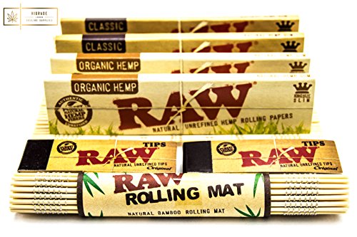 Raw Bamboo Rolling Mat mit 4 Raw Papers und 2 Broschüren von Raw Rolling Tips - 2