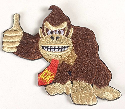 Donkey Kong Patch vollständig aufgesticktem Eisen/Nähen auf Badge DIY Aufnäher Souvenir Kostüm Gorilla Ape Affe Emblem