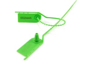 WUBAO 500 pcs Plastic Security Seals Numbered Zip Ties Tamper Proof Breakaway Tags Disposable Self-Locking Tie Wrap Security Tab(Green)