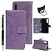 Produktbild idlehour Handyhülle Flip Case für Samsung Galaxy A50, PU Leder Case Cover Magnet Schutzhülle Tasche Schutz Cover Flipcase Etui Brieftasche Flipcover mit Ständer und Magnetverschluss,Hellviolett