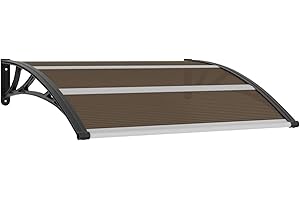 Homgoday Marquesina para puerta negra, 120 x 100 cm, de PC, marquesina para puerta, para balcón exterior, marquesina para exterior