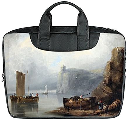 Custom 13.4 Inch Imported Fabric Laptop Stylish Portable Shoulder Messenger Business Bag Diy Oil Painting Design