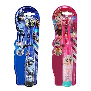 SLAP Battery Powered Electric Toothbrush for girls with extra toothbrush head Electric Toothbrush for Kids Pack Of 2