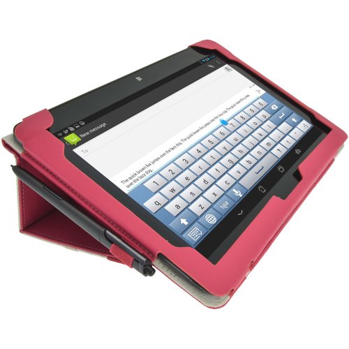 igadgitz Rosa PU Ledertasche Hülle Folie Cover für Asus Vivo Tab TF810 11.6″ Tablet mit Multi Winkelbetrachtung Stand + Tastatur Dock - 5