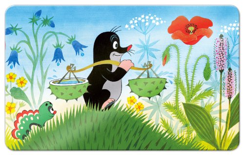 Frühstücksbrett / Schneidebrett Der kleine Maulwurf - Unterlage Tischunterlage Frühstücksbrettchen Eßunterlage Mohn