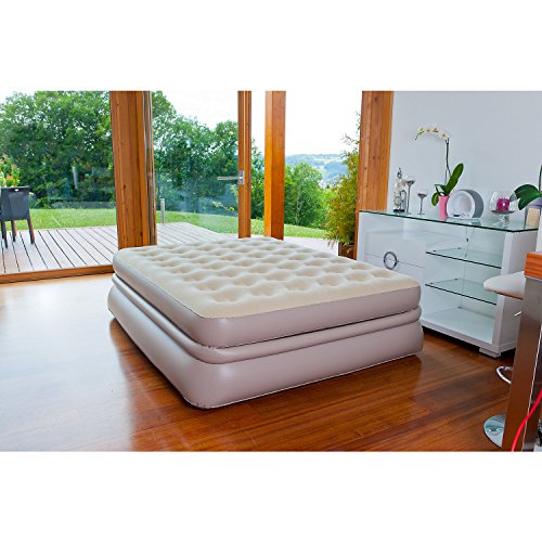 Aerobed 2000025565 Premium Collection Luftbett Antimikrobiell, beflockt, 198 x 137 x 51 cm, Gästebett mit Pumpe - 4