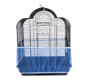 ZARYIEEO Mesh Bird Seed Catcher, Birds Cage Net Cover, Stretchy Shell Soft Nylon Skirt with Adjustable Drawstring