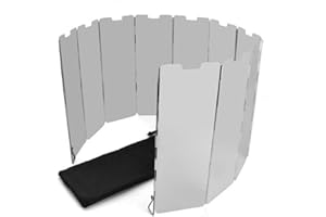 Ardisle 10 Plates Foldable Outdoor Camping Cooker Gas Picnic Stove Wind Shield Screen Silver Camping Cooking Windshield Blocker