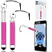 Produktbild iTALKonline Yezz Andy 3G 3.5 YZ1110 Rosa Premium VERSENKBARE MINI Captive Touch Tip Stylus Pen mit Gummi Tip und 3,5 mm Headset-Buchse Dangley Adapter