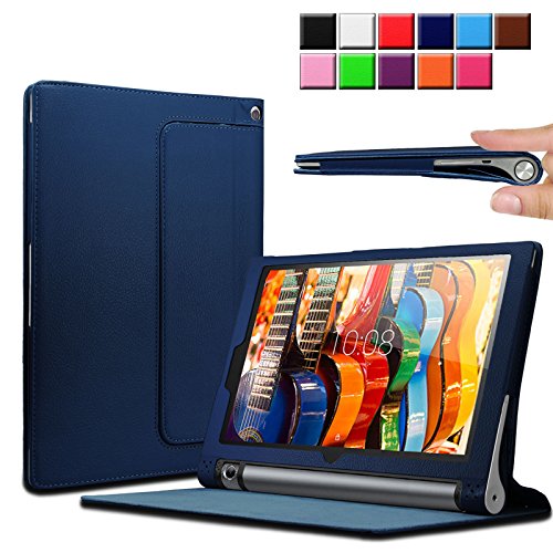 Infiland Lenovo Yoga Tab 3 10.1-Inch Funda Case, Folio PU Cuero Cascara Delgada con Soporte para Lenovo Yoga Tab 3 10.1-Inch Tablet(con Auto Reposo/Activación Función),(Azul Oscuro)