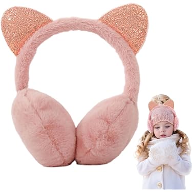 Lico-rne Cache Oreille,Oreillettes Roses,Peluches Fille Cache-Oreilles