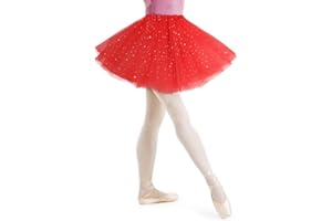 AYBUY Jupe Tutu pour Femme avec Paillettes Étoiles,3 Couches Jupe en Tulle Rétro Années 80,Fête Halloween Carnaval Costume De Fête,Tutu Rétro Accessoire Fluo Danse Habiller Fille
