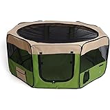 amzdeal Welpenlaufstall faltbare Hundetransportbox Hundhaus Reisebox Kennel Apfelgrün mit Größe (35cm x 58cm)