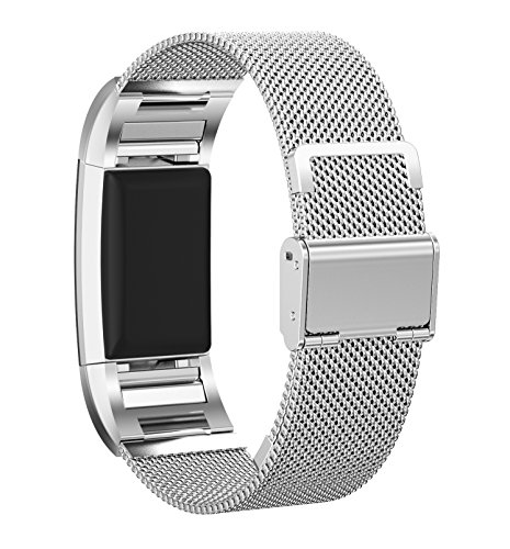 Fitbit Charge 2 Ersatz Armbänd, BeneStellar Ersatz Milanese Band für Fitbit Charge 2 (Silber) - 2