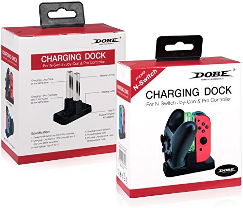DOBE Ladeständer Kompatibel mit Nintendo Joy-Controller, Controller Lade-Docking-Ständer, Pro Controller Ladegerät mit LED-Anzeige und Typ C USB-Kabel für Nintendo Switch-Konsole