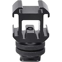 EBTOOLS Hot Shoe Holder For Camera, Aluminum Alloy 1/4`` Double Layer Screw For Three Multifunction Cold Shoe Base Fill Light Holder - View #3