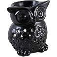 Charming Black Owl Ceramic Oil Burner - 12cm x 11cm (1 Pc) - Elegant Design - Perfect Ambience Enhancer for Home & Office