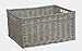 White Wash Storage Wicker Open Basket Large