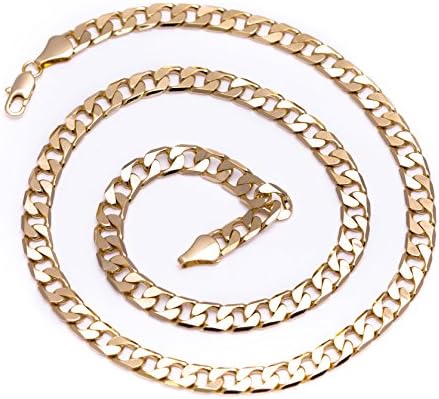 Luxury Curb Chain Necklace - 18K Gold plated - Mens - 6mm, 30" Chunky, Bling