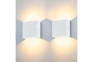 KYOTECH 12W Apliques de Pared LED Interior Exterior Luz de Pared Aluminio LED Bañadores de Pared Impermeable IP65 Moderno para Dormitorio Baño Sala de Estar Escaleras Porche Pasillo KTV, Blanco 3000K