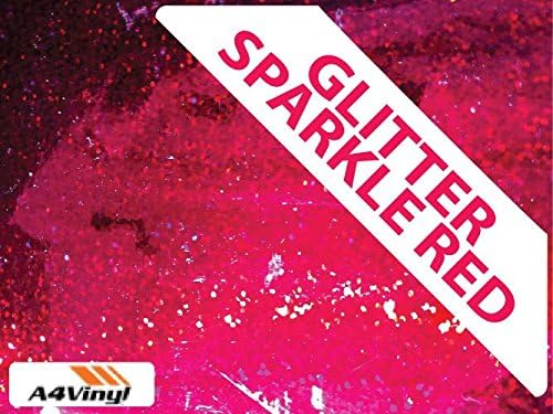 A4 Glitter Sparkle Red 297x210mm 2x Self-adhesive Metallic Flake Effect Vinyl