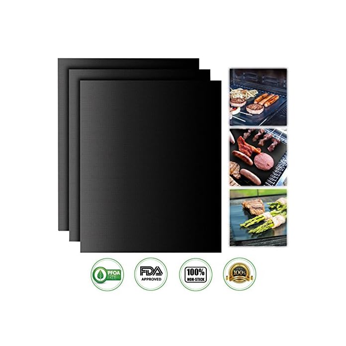 Sancent Dauerbackfoliebackmatten Wiederverwendbar 3er Set Beidseitig Verwendbar Geruchlos Ohne Silikonnichtklebende Easy Clean 40cm X 33cmschwarz Von