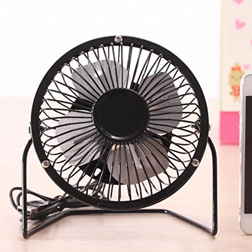 4 Zoll Mini Fan Tragbarer Metall-Lüfter, Ruhiger Persönlicher Mini Tischventilator, Mini USB Ventilator desktop Lüfter Neigbar Für Den Schreibtisch Klein, Kompakt Und Kraftvoll, Mit An/Ausschalter – schwarz - 7