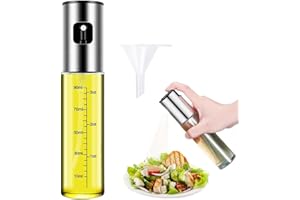 YOFASEN Dozownik Oleju - 100ML Butelka ze Stali Nierdzewnej Spray Transparent Food-Grade Przenośny Opryskiwacz Octowy Butelka Gadżety Kuchenne do Gotowania, Grillowania, Grillowania, Sałatek