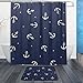Produktbild ALAZA Vintage Anker und Stern-Marine Duschvorhang 60 x 72 Zoll mit Badematte Teppich & Haken, schimmelresistent und Wasserdicht Polyester Dekoration Badezimmer-Vorhang Set