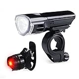Wasserdichte LED Fahrradbeleuchtung,Superhell CREE XPE 3W LED Fahrradlampe Set inkl.Frontlicht und Rücklicht, 3 Licht-Modi,300Lumen,Fahrradscheinwerfer für Radfahren,Camping und Weitere