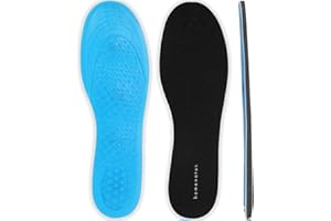 HOMENATUR Plantillas Gel Hombre Trabajo Mujer - TPE+Foam - Uso Diario Calzado Deportivo - Diseño Transpirable - Cuidado de Pies - Silicona Foam Memory Alivio Taloneras - Padel Ciclismo (L 41-46)