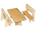 Produktbild 3 tlg. Set: Tisch + 2 Bänke aus hellem Holz - Miniatur / Maßstab 1:12 - z.B. als Gartenmöbel Möbel - Zubehör Puppenstube / Puppenhaus - Küchenbank / Gartenbank Sitzbank Küchenmöbel oder Garten