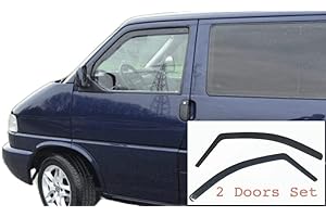 AC WOW 2X Deflettori d'Aria Compatibile con Volkswagen VW T4 1990-2003 Transporter Caravelle Eurovan Bus Pick Up in-Channel Antiturbo per Auto Vetro Acrilico Anti Vento Guardia di Pioggia Sole Neve