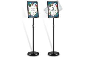 RayLove 2 Stück A4 Infoständer, Posterständer, Alu-Schildhalter, Schnapprahmen, Winkel und Höhe einstellbar, Zeichenrahmen für Hochzeits Geschäftsereignisanzeige(Schwarz)