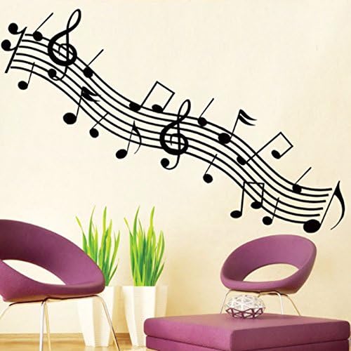 Music Notes Symbol Wall Decal PVC Home Sticker House Vinyl Paper Decoration WallPaper Living Room Bedroom Kitchen Art Picture DIY Murals Girls Boys kids Nursery Baby Playroom Decor