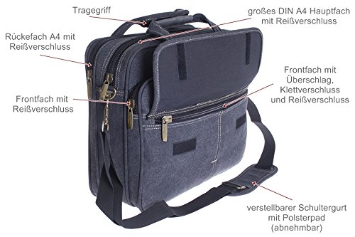 Herren Umhängetasche Schultertasche Reise-Tasche Männer Flugumhänger City Messenger Bag Uni Schule Arbeit & Freizeit Bag Schultasche Sporttasche Backpack Laptoptasche Laptopfach - 5