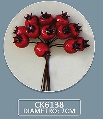 Pack 72 Artificial pezzi-fiori, "FRUTTINO Pomegranate, Party Favours x Place Cards, Composition Confetti. (CK6138)