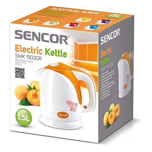 Sencor SWK 1503OR Schnellwasserkocher für täglichen Gebrauch (2000W / Volumen 1,5 l / Dreifachschutz / Orange) - 3