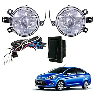 Auto Pearl Car Fog Lamp Lights with Wiring kit and Switch for Fiesta (Without Plastic Sash Cover) (Xtra Small, Set of 2)