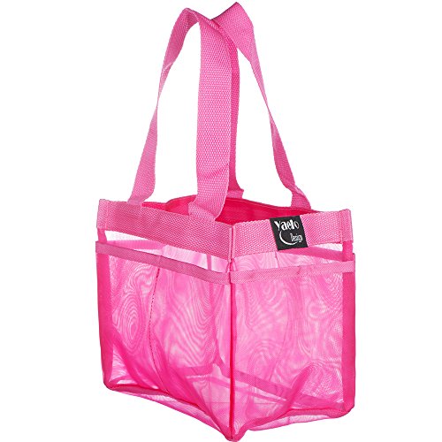 Shower Caddy – Quick Dry Hanging Dorm Shower Caddy – Gym Shower Caddy – Hanging Toiletry Bag – Shower Tote – Shower Caddies Organizer – Shower Bag 7 Storage Totes Compartments – Shower Tote (Pink) - 7