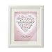 Produktbild Bild – Herz aus Worten zur Hochzeit – Personalisiert mit Namen und Datum – Romantischer Druck im weißen Bilderrahmen – Geschenke für Brautpaare – Hochzeitsgeschenk – klein: 23 x 30 cm