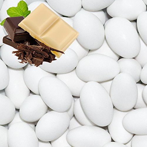 500g Hochzeitsmandeln Gastgeschenke Double weiß Schokomandeln griechisch EinsSein® Hochzeit Zuckermandeln Schokomandeln Bonboniere Bonbons Schokotafeln ohne organzasäckchen Dragees Taufe Taufmandeln - 7