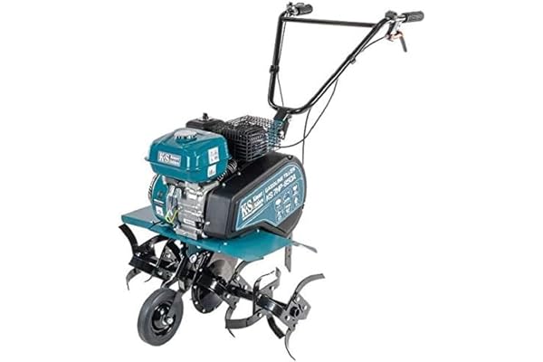 Könner & Söhnen KS 7HP-850A bensindriven jordfräs med remdrift, trädgårdsskärare med smidd sabelfräs, justerbar plog, 7 hk motoreffekt i denna motormaskin