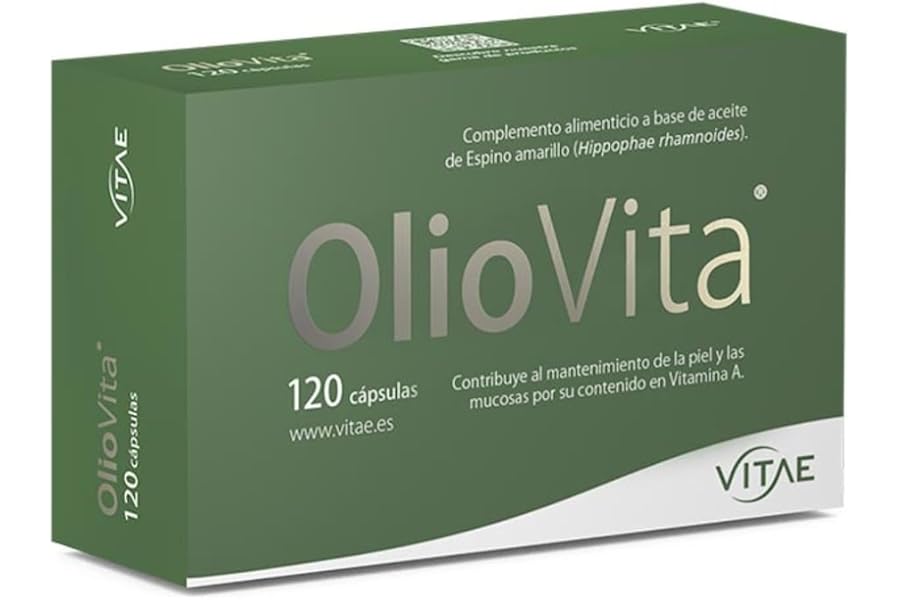 Vitae – Oliovita 120 cápsulas | Espino Amarillo Rico en Omega-7 | Omega 3-6-9 y Vitaminas A+E | Hidratación y Nutrición de Pi